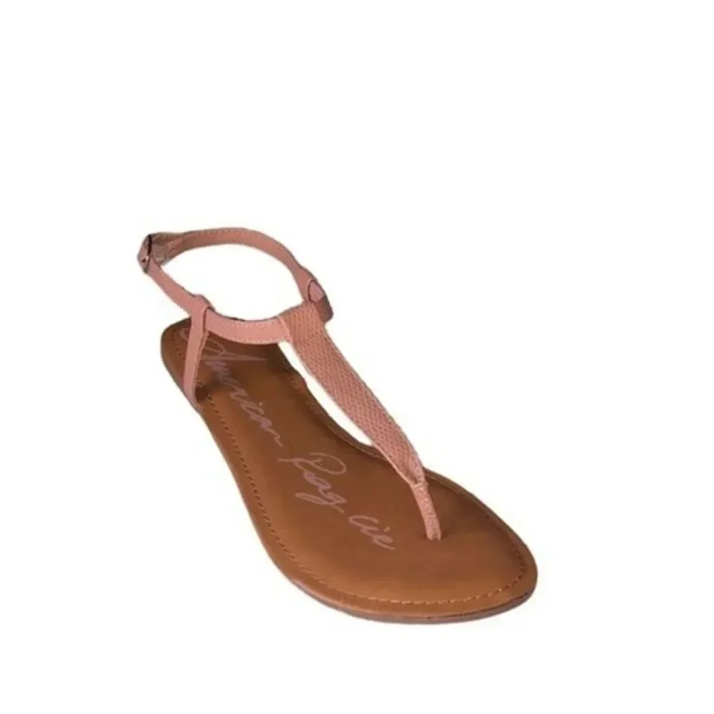 American Rag Krista T-Strap Flat Sandals Women's Shoes Size 10